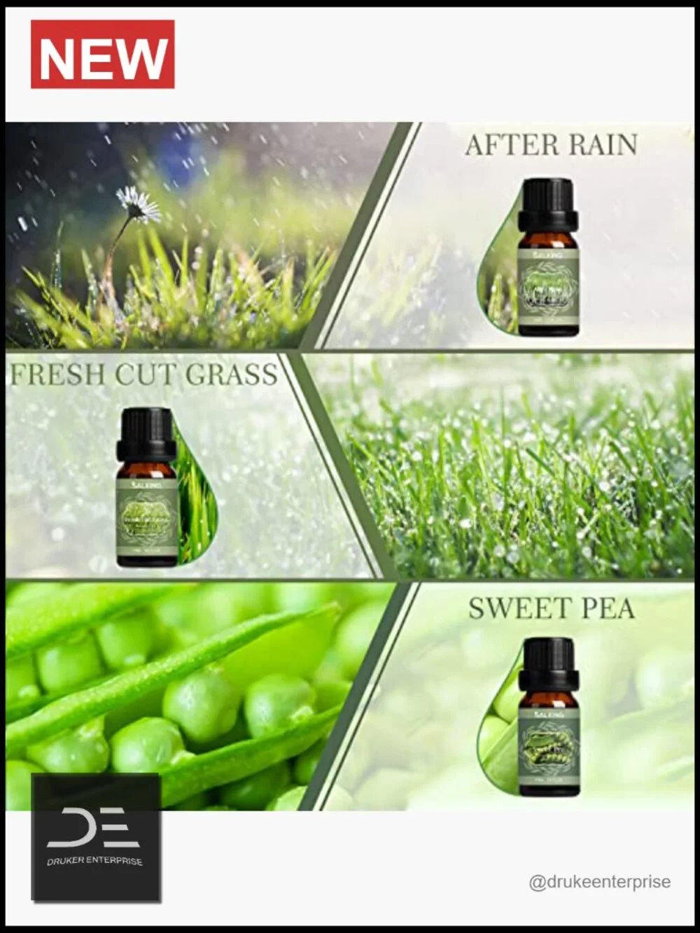 Premium Fragrance Oil Set for Diffuser, Soap & Candle Making - 6 Scents